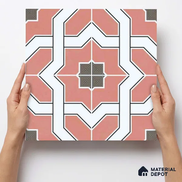 Moroccan Wall & Floor Tile TL 11119 Coral Mosaic 1 ft x 1 ft Ceramic Matte Finish Tile - 10 mm | Suitable For Kitchen, Bathroom, Balcony