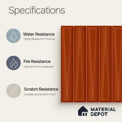 Faux Subway Wall Tile TL 11343 Sienna Prism 1 ft x 1 ft Ceramic Glossy Finish Tile - 10 mm | Suitable For Bathroom, Balcony & Kitchen Backsplash
