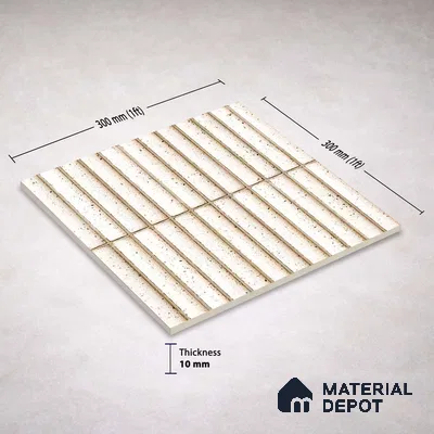 Faux Subway Wall Tile TL 11291 Speckled Linen 1 ft x 1 ft Ceramic Glossy Finish Tile - 10 mm | Suitable For Bathroom, Balcony & Kitchen Backsplash
