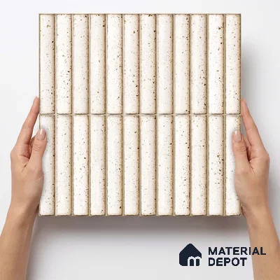 Faux Subway Wall Tile TL 11291 Speckled Linen 1 ft x 1 ft Ceramic Glossy Finish Tile - 10 mm | Suitable For Bathroom, Balcony & Kitchen Backsplash
