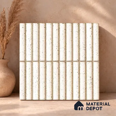 Faux Subway Wall Tile TL 11291 Speckled Linen 1 ft x 1 ft Ceramic Glossy Finish Tile - 10 mm | Suitable For Bathroom, Balcony & Kitchen Backsplash