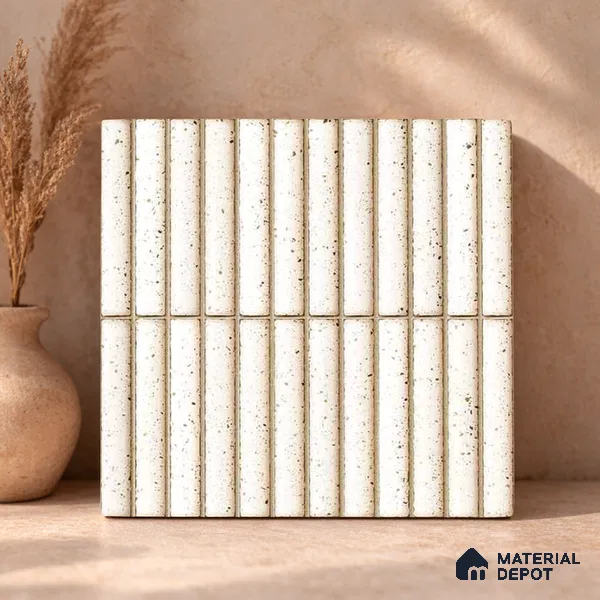Faux Subway Wall Tile TL 11291 Speckled Linen 1 ft x 1 ft Ceramic Glossy Finish Tile - 10 mm | Suitable For Bathroom, Balcony & Kitchen Backsplash
