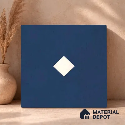 Moroccan Wall & Floor Decor Tile TL 11662 Navy Diamond 1 ft x 1 ft Ceramic Matte Finish Tile - 10 mm | Suitable For Kitchen, Bathroom, Balcony