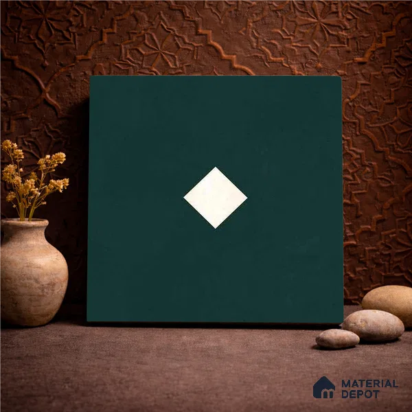 Moroccan Wall & Floor Decor Tile TL 11662 B Emerald Diamond 1 ft x 1 ft Ceramic Matte Finish Tile - 10 mm | Suitable For Kitchen, Bathroom, Balcony