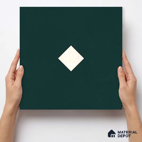 Moroccan Wall & Floor Decor Tile TL 11662 B Emerald Diamond 1 ft x 1 ft Ceramic Matte Finish Tile - 10 mm | Suitable For Kitchen, Bathroom, Balcony
