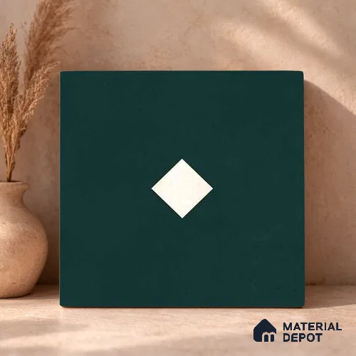 Moroccan Wall & Floor Decor Tile TL 11662 B Emerald Diamond 1 ft x 1 ft Ceramic Matte Finish Tile - 10 mm | Suitable For Kitchen, Bathroom, Balcony