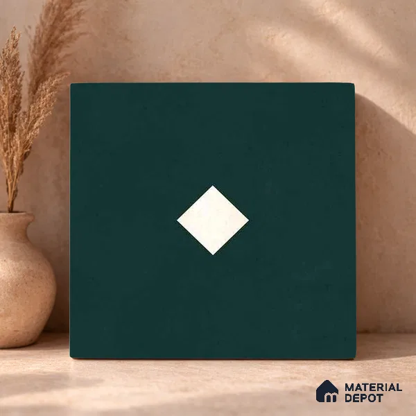Moroccan Wall & Floor Decor Tile TL 11662 B Emerald Diamond 1 ft x 1 ft Ceramic Matte Finish Tile - 10 mm | Suitable For Kitchen, Bathroom, Balcony