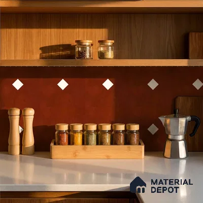 Moroccan Wall & Floor Decor Tile TL 11662 C Terracotta Diamond 1 ft x 1 ft Ceramic Matte Finish Tile - 10 mm | Suitable For Kitchen, Bathroom, Balcony