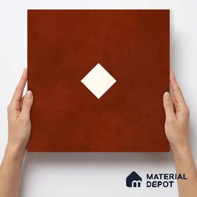Moroccan Wall & Floor Decor Tile TL 11662 C Terracotta Diamond 1 ft x 1 ft Ceramic Matte Finish Tile - 10 mm | Suitable For Kitchen, Bathroom, Balcony