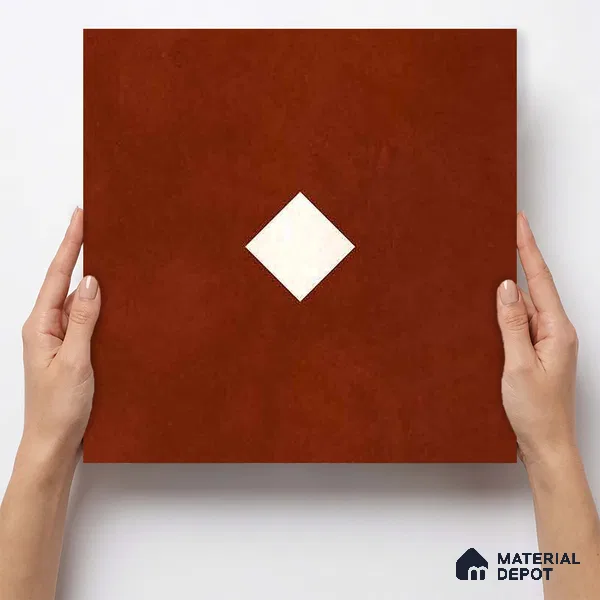 Moroccan Wall & Floor Decor Tile TL 11662 C Terracotta Diamond 1 ft x 1 ft Ceramic Matte Finish Tile - 10 mm | Suitable For Kitchen, Bathroom, Balcony