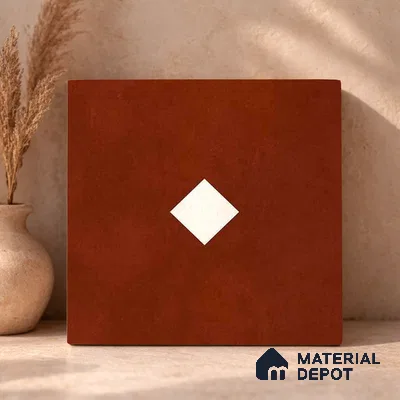 Moroccan Wall & Floor Decor Tile TL 11662 C Terracotta Diamond 1 ft x 1 ft Ceramic Matte Finish Tile - 10 mm | Suitable For Kitchen, Bathroom, Balcony