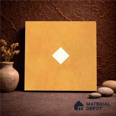 Moroccan Wall & Floor Decor Tile TL 11662 E Amber Diamond 1 ft x 1 ft Ceramic Matte Finish Tile - 10 mm | Suitable For Kitchen, Bathroom, Balcony