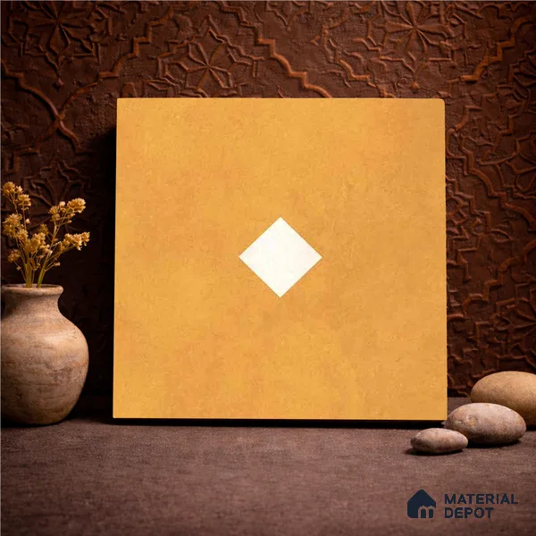 Moroccan Wall & Floor Decor Tile TL 11662 E Amber Diamond 1 ft x 1 ft Ceramic Matte Finish Tile - 10 mm | Suitable For Kitchen, Bathroom, Balcony