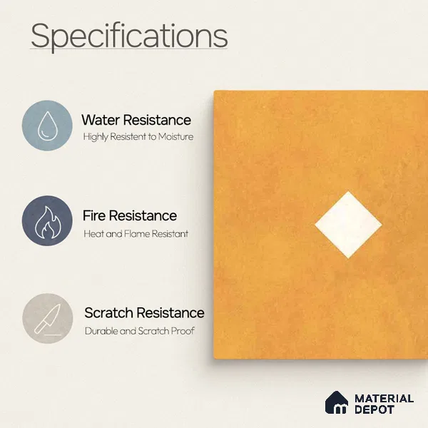 Moroccan Wall & Floor Decor Tile TL 11662 E Amber Diamond 1 ft x 1 ft Ceramic Matte Finish Tile - 10 mm | Suitable For Kitchen, Bathroom, Balcony