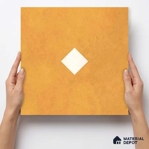 Moroccan Wall & Floor Decor Tile TL 11662 E Amber Diamond 1 ft x 1 ft Ceramic Matte Finish Tile - 10 mm | Suitable For Kitchen, Bathroom, Balcony