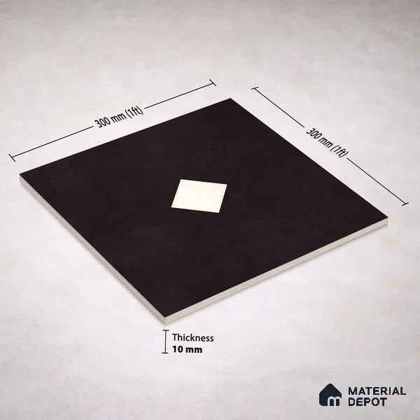 Moroccan Wall & Floor Decor Tile TL 11662 F Noir Diamond 1 ft x 1 ft Ceramic Matte Finish Tile - 10 mm | Suitable For Kitchen, Bathroom, Balcony