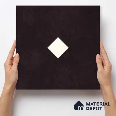 Moroccan Wall & Floor Decor Tile TL 11662 F Noir Diamond 1 ft x 1 ft Ceramic Matte Finish Tile - 10 mm | Suitable For Kitchen, Bathroom, Balcony