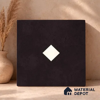 Moroccan Wall & Floor Decor Tile TL 11662 F Noir Diamond 1 ft x 1 ft Ceramic Matte Finish Tile - 10 mm | Suitable For Kitchen, Bathroom, Balcony
