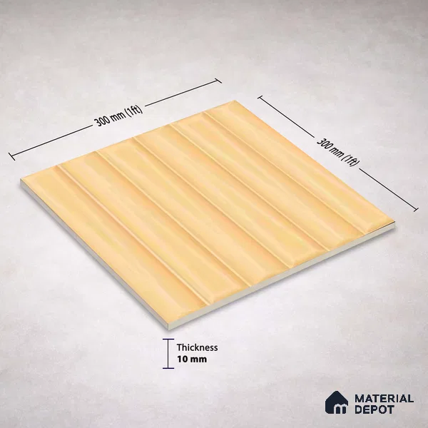 Faux Subway Wall Tile TL 11341 Ivory Prism 1 ft x 1 ft Ceramic Glossy Finish Tile - 10 mm | Suitable For Bathroom, Kitchen Backsplash
