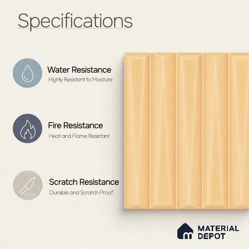 Faux Subway Wall Tile TL 11341 Ivory Prism 1 ft x 1 ft Ceramic Glossy Finish Tile - 10 mm | Suitable For Bathroom, Balcony & Kitchen Backsplash