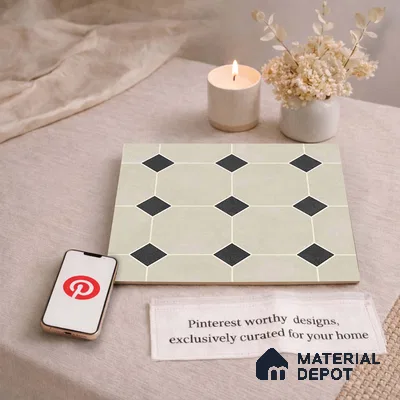 Moroccan Wall & Floor Tile TL 11661 Oxford Diamond 1 ft x 1 ft Ceramic Matte Finish Tile - 10 mm | Suitable For Kitchen, Bathroom, Balcony