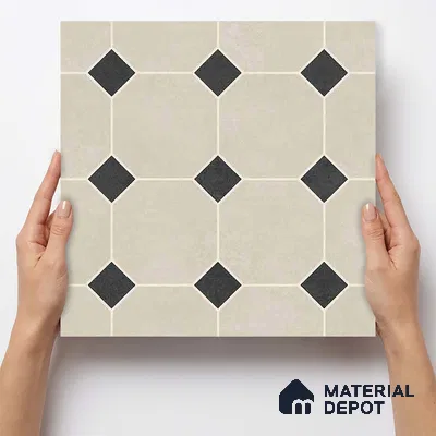 Moroccan Wall & Floor Tile TL 11661 Oxford Diamond 1 ft x 1 ft Ceramic Matte Finish Tile - 10 mm | Suitable For Kitchen, Bathroom, Balcony
