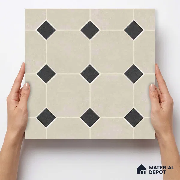 Moroccan Wall & Floor Tile TL 11661 Oxford Diamond 1 ft x 1 ft Ceramic Matte Finish Tile - 10 mm | Suitable For Kitchen, Bathroom, Balcony
