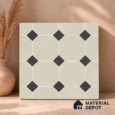 Moroccan Wall & Floor Tile TL 11661 Oxford Diamond 1 ft x 1 ft Ceramic Matte Finish Tile - 10 mm | Suitable For Kitchen, Bathroom, Balcony