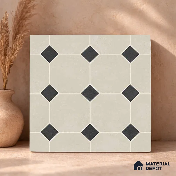 Moroccan Wall & Floor Tile TL 11661 Oxford Diamond 1 ft x 1 ft Ceramic Matte Finish Tile - 10 mm | Suitable For Kitchen, Bathroom, Balcony