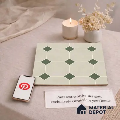 Moroccan Wall & Floor Tile TL 11661 B Verdant Octet 1 ft x 1 ft Ceramic Matte Finish Tile - 10 mm | Suitable For Bathroom, Balcony & Kitchen Backsplash