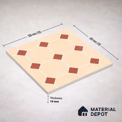 Moroccan Wall & Floor Tile TL 11661 D Desert Diamond 1 ft x 1 ft Ceramic Matte Finish Tile - 10 mm | Suitable For Kitchen, Bathroom, Balcony