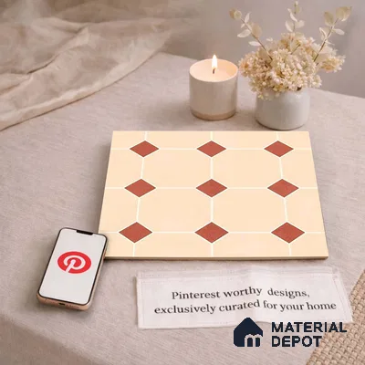 Moroccan Wall & Floor Tile TL 11661 D Desert Diamond 1 ft x 1 ft Ceramic Matte Finish Tile - 10 mm | Suitable For Kitchen, Bathroom, Balcony