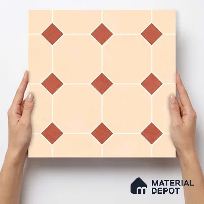 Moroccan Wall & Floor Tile TL 11661 D Desert Diamond 1 ft x 1 ft Ceramic Matte Finish Tile - 10 mm | Suitable For Kitchen, Bathroom, Balcony