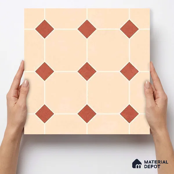 Moroccan Wall & Floor Tile TL 11661 D Desert Diamond 1 ft x 1 ft Ceramic Matte Finish Tile - 10 mm | Suitable For Kitchen, Bathroom, Balcony