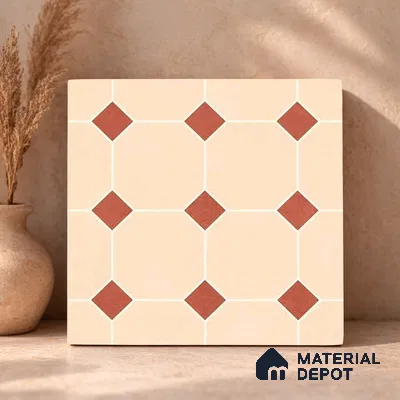 Moroccan Wall & Floor Tile TL 11661 D Desert Diamond 1 ft x 1 ft Ceramic Matte Finish Tile - 10 mm | Suitable For Kitchen, Bathroom, Balcony