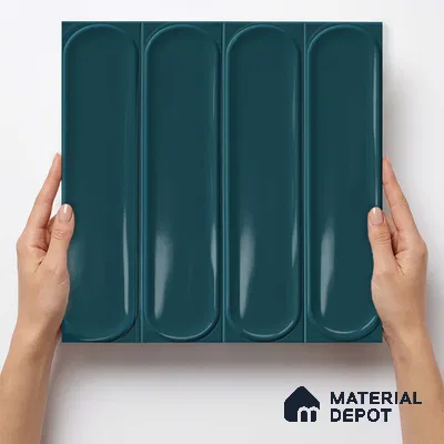 Faux Subway Wall Tile TL 11327 Midnight Pillar 1 ft x 1 ft Ceramic Glossy Finish Tile - 10 mm | Suitable For Bathroom, Dining Area, Kitchen Backsplash