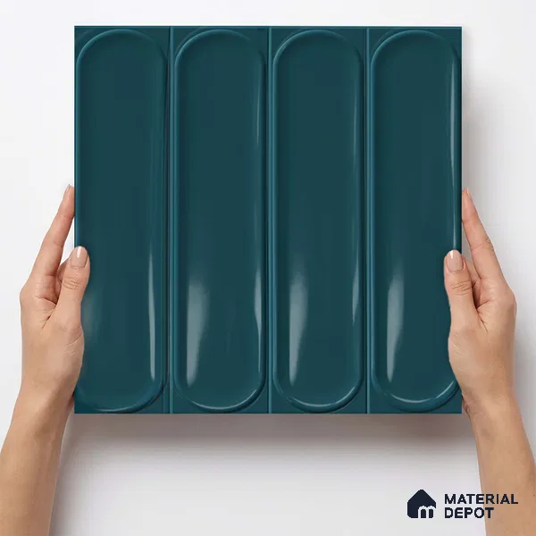 Faux Subway Wall Tile TL 11327 Midnight Pillar 1 ft x 1 ft Ceramic Glossy Finish Tile - 10 mm | Suitable For Bathroom, Dining Area, Kitchen Backsplash
