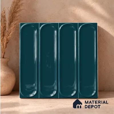 Faux Subway Wall Tile TL 11327 Midnight Pillar 1 ft x 1 ft Ceramic Glossy Finish Tile - 10 mm | Suitable For Bathroom, Dining Area, Kitchen Backsplash