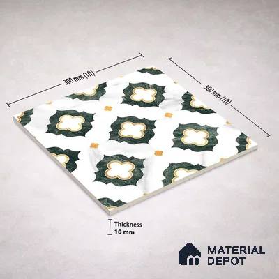 Moroccan Carving Wall & Floor Tile TL 11664 Verdant Trellis 1 ft x 1 ft Ceramic Carving Matte Finish Tile - 10 mm | Suitable For Bathroom, Dining Area, Kitchen