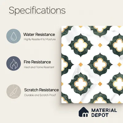 Moroccan Carving Wall & Floor Tile TL 11664 Verdant Trellis 1 ft x 1 ft Ceramic Carving Matte Finish Tile - 10 mm | Suitable For Bathroom, Dining Area, Kitchen
