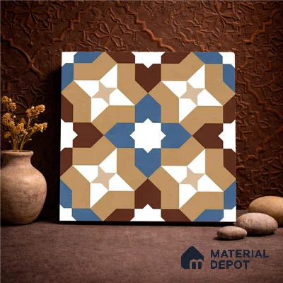 Moroccan Wall & Floor Tile TL 11185 Mosaic Terra 1 ft x 1 ft Ceramic Matte Finish Tile - 10 mm | Suitable For Kitchen, Bathroom, Balcony