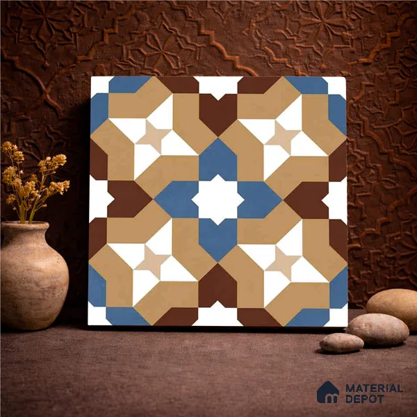 Moroccan Wall & Floor Tile TL 11185 Mosaic Terra 1 ft x 1 ft Ceramic Matte Finish Tile - 10 mm | Suitable For Kitchen, Bathroom, Balcony