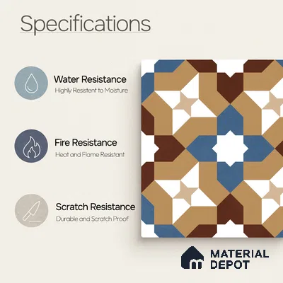 Moroccan Wall & Floor Tile TL 11185 Mosaic Terra 1 ft x 1 ft Ceramic Matte Finish Tile - 10 mm | Suitable For Kitchen, Bathroom, Balcony