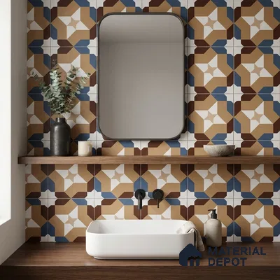 Moroccan Wall & Floor Tile TL 11185 Mosaic Terra 1 ft x 1 ft Ceramic Matte Finish Tile - 10 mm | Suitable For Kitchen, Bathroom, Balcony