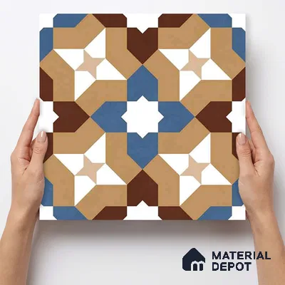 Moroccan Wall & Floor Tile TL 11185 Mosaic Terra 1 ft x 1 ft Ceramic Matte Finish Tile - 10 mm | Suitable For Kitchen, Bathroom, Balcony