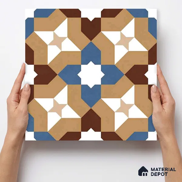 Moroccan Wall & Floor Tile TL 11185 Mosaic Terra 1 ft x 1 ft Ceramic Matte Finish Tile - 10 mm | Suitable For Kitchen, Bathroom, Balcony
