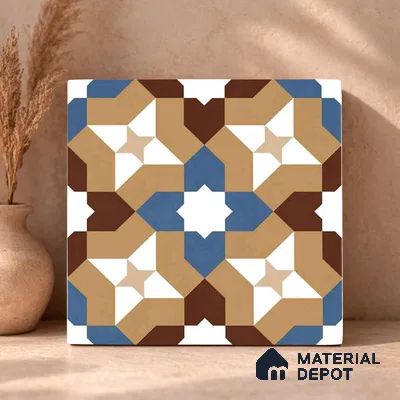 Moroccan Wall & Floor Tile TL 11185 Mosaic Terra 1 ft x 1 ft Ceramic Matte Finish Tile - 10 mm | Suitable For Kitchen, Bathroom, Balcony
