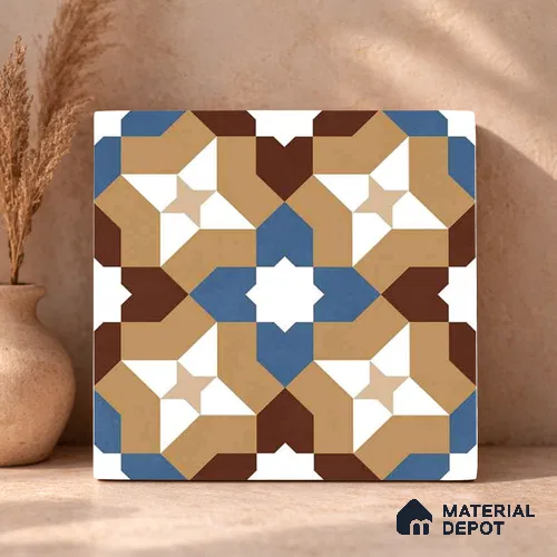 Moroccan Wall & Floor Tile TL 11185 Mosaic Terra 1 ft x 1 ft Ceramic Matte Finish Tile - 10 mm | Suitable For Kitchen, Bathroom, Balcony