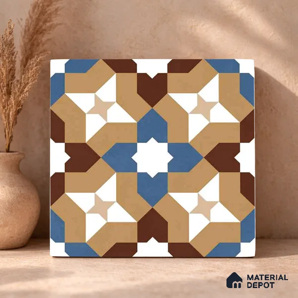 Moroccan Wall & Floor Tile TL 11185 Mosaic Terra 1 ft x 1 ft Ceramic Matte Finish Tile - 10 mm | Suitable For Kitchen, Bathroom, Balcony