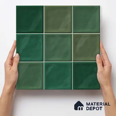 Faux Subway Wall Tile TL 11316 Emerald Mist 1 ft x 1 ft Ceramic Glossy Finish Tile - 10 mm | Suitable For Bathroom, Dining Area, Kitchen Backsplash